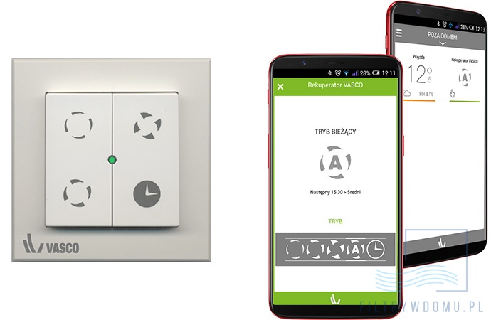 Sterowanie rekuperatorem Kermi DX 6 za pomocą panelu i aplikacji